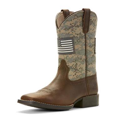 Imagem de Ariat Bota infantil Patriot Western, Estampa camuflada marrom envelhecida/sálvia, 9.5 Big Kid