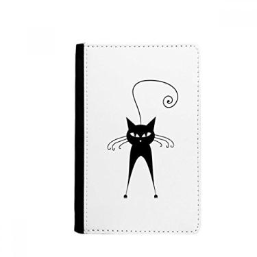 Imagem de Porta-passaporte bonito gato preto amante animal arte desenho animal porta-passaporte notecase burse capa carteira cartão bolsa, Multicolor