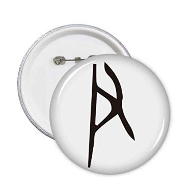 Imagem de Inscrição de osso sobrenome chinês personagem Yin pinos crachá botão emblema acessório decoração 5 peças