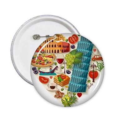 Imagem de Broche de coração italiano com emblema de teatro romano 5 peças