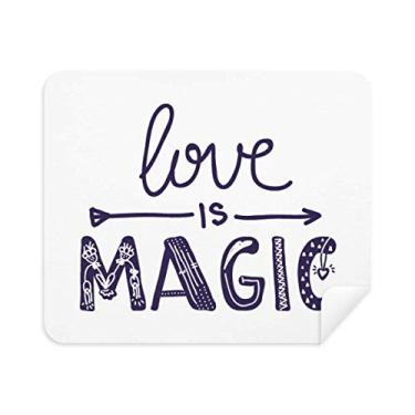 Imagem de DIYthinker Limpador de tela Love Is Magic Cute Quote Style Pano de limpeza de tela, 2 peças, tecido de camurça