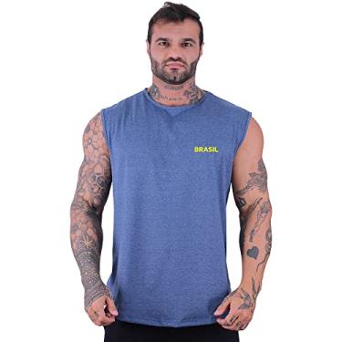 Imagem de Regata Machão Longline Masculina MXD Conceito Sem Manga Camisa 10 Brasil Bandeira Treino Academia Musculação (M, Opção 09)