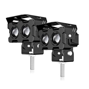 Imagem de Qudai 2 peças luzes de foco de motocicleta luzes de neblina led branco e âmbar 120 w 12000lm para motocicleta trator caminhão atv Sbarco