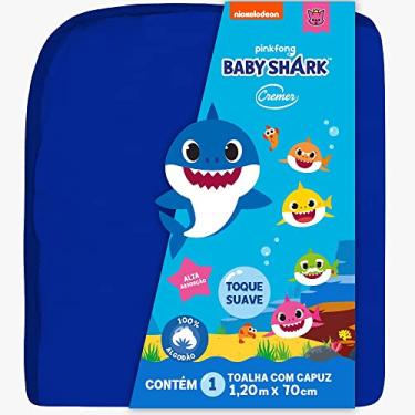Imagem de Toalha com capuz azul Baby Shark 100% algodão