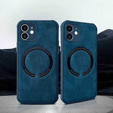Imagem de Capa traseira em PU de luxo para iPhone 14 13 Pro Max 12 Mini 11 Xr X Xs 7 8 Plus se 2020 Capa de couro comercial para telefone, azul (apenas 1), para iphone SE 2020
