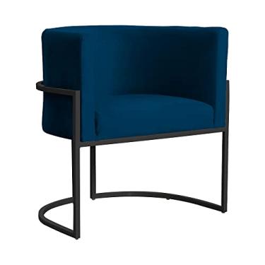 Imagem de Poltrona Luana Requinte Base Preta Veludo Cores - DS Estofados