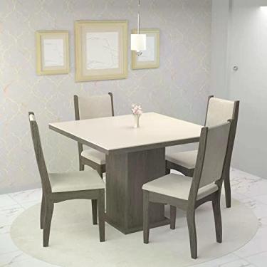 Imagem de Conjunto Sala de Jantar 4 Lugares Mesa Grecia e Cadeira Paris Móveis Meneghetti Wengue
