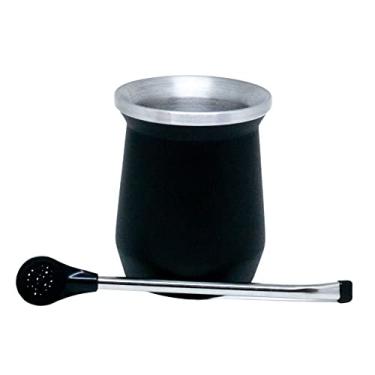 Imagem de Cuia Copo Térmico Com Bomba Erva Mate Tereré Preto 300 ml