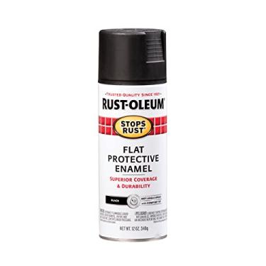 Imagem de Rust-Oleum 269292 para tinta spray de ferrugem, 355 ml, azul claro, Pacote com 1, 1 Pack, Flat Black