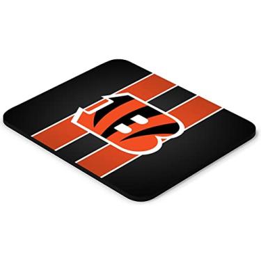 Imagem de Mialtry Tapete de mouse para jogos, tapete de mouse esportivo de futebol com base de borracha antiderrapante para laptop, computador, mesa de jogos, presente para fãs, design listrado laranja