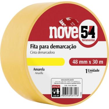 Imagem de Fita Demarcação Adesiva 48MM X 30M - Nove54 | Amarela