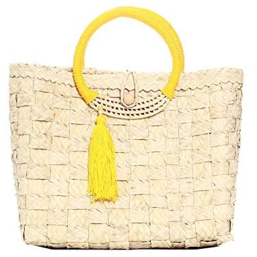 Imagem de Bolsa biro 2422 palha qd. det alça encapada botão ping. 1078999