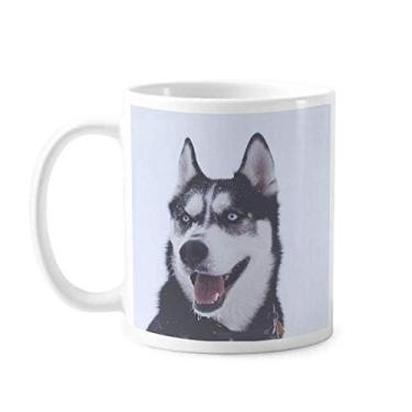 Imagem de Caneca de cerâmica com imagem de Husky de cachorro grande em porcelana para café