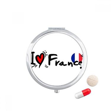 Imagem de I Love France Bandeira de Palavra Love Heart Illustration Caixa de Armazenamento de Remédio Dispensador de Recipiente