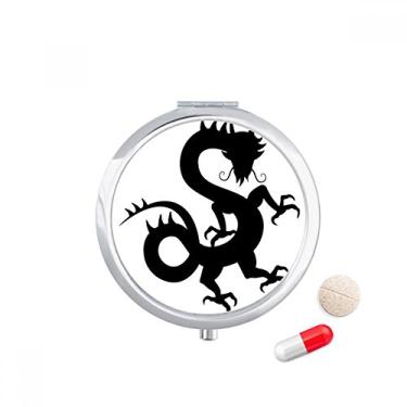 Imagem de Dragon Outline Caixa de comprimidos com padrão chinês chinês, caixa de armazenamento de medicamentos dispensador de recipiente