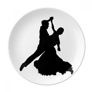 Imagem de Prato de dança Dueto decorativo de porcelana Salver mesa de jantar