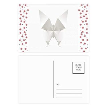 Imagem de Borboleta branca abstrata padrão origami Natal flor celebração cartão postal bênção cartão de correspondência
