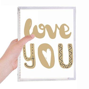 Imagem de Caderno de anotações de folhas soltas com citação de ouro Love You