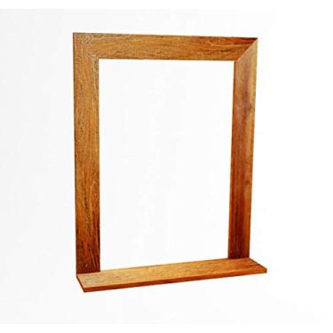 Imagem de Moldura com prateleira Para Espelho Rústica Em Madeira De Demolição 0,80x60 Sem Espelho