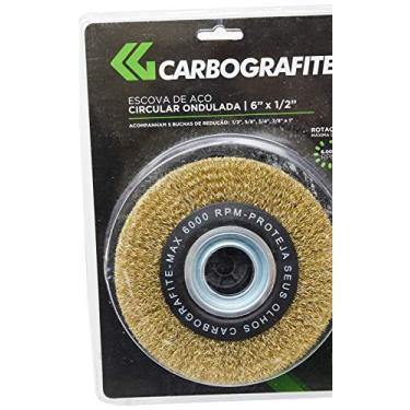 Imagem de Escova de Aço Circular Ondulada 6" X 1/2", Carbografite 012258012