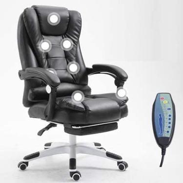 Imagem de Cadeira De Massagem Para Escritório, Cadeira Executiva Com Encosto Alto, Poltrona Para Casa Com Apoio Para Os Pés, Cadeira Reclinável Para Massagem Vibratória,Preto,Hilarious123