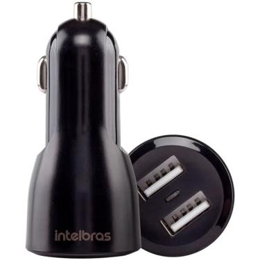 Imagem de Carregador Veicular USB - com 2 portas USB - 2.4A - Universal - Intelbras ECV2 Fast