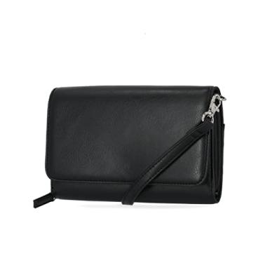Imagem de Mundi Bolsa tiracolo antifurto fina e compacta RFID para mulheres, bolsa de viagem, carteira de couro vegano, (Preto), One Size