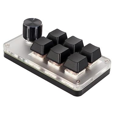 Imagem de Mini Teclado Mecânico, Teclado para Jogos Com Botão, Plug and Play Ergonômico Suporte para Teclado para Jogos Programável DIY Windows, Vista, Linux, Sistema OS X para PC de Mesa (6 teclas com 1 botão)