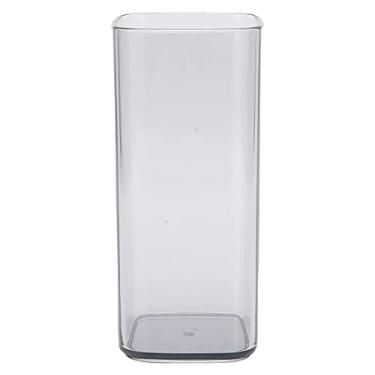 Imagem de Copo de água, copo de chá requintado quadrado acrílico transparente cozinha 250ml para festa(cinza)