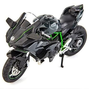 Imagem de Kawasaki Ninja H2r Moto 1:12 Compatível, Suspensão E Roda Livre, Model