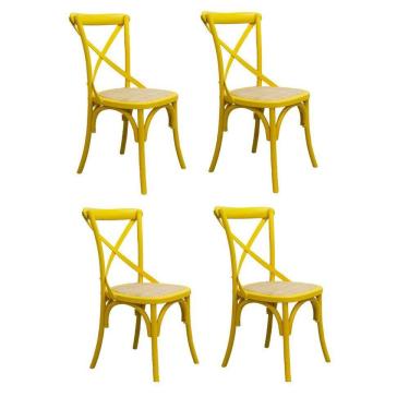 Imagem de Conjunto 4 Cadeiras Katrina Rivatti Móveis Amarelo