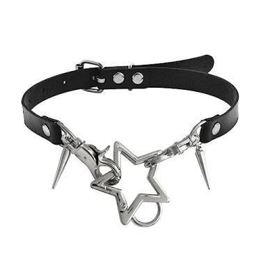 Imagem de NUEAYMS Pentagramas, couro de osso, estilo O, gargantilha faça você mesmo, colar com pingente de estrela para mulheres, acessório de colar estético punk