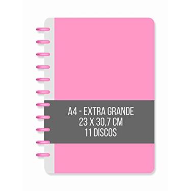 Imagem de Caderno de Disco 10 Matérias Capa Dura Escolar Com Divisórias A4 Universitario Colegial A5 A6 Infinito Sistema Inteligente Coleção Clássico Color - Delicado Rosa (EXTRA GRANDE - A4)