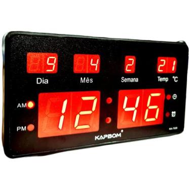 Imagem de Relógio De Parede Led Digital Com Data Alarme Temperatura - Kapbom