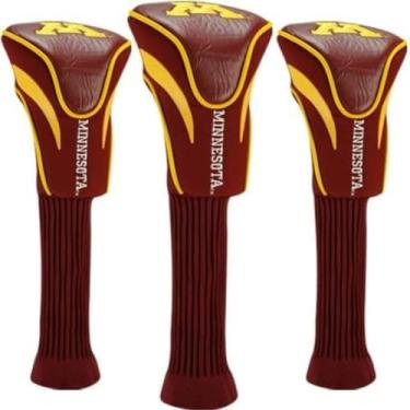Imagem de Team Golf Capas de cabeça NCAA Minnesota Golden Gophers Contour Golf Club (3 unidades) numeradas 1, 3 e X, serve para motoristas de grandes dimensões, clubes de utilidade, resgate e Fairway, forrado de veludo para proteção extra do clube