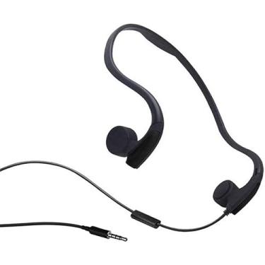 Imagem de Fones de ouvido de condução óssea, fones de ouvido externos com fio de orelha aberta, redução de ruído com microfone, para corrida, esportes, fitness, preto
