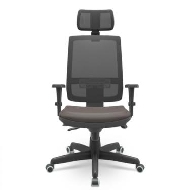 Imagem de Cadeira Brizza Slider Autocompensador Standart Braços 3D PP Apoio Cabeça Ergonômica NR-17 Plaxmetal (Sintético Café)