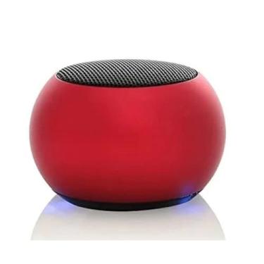 Imagem de Mini Caixa De Som Bluetooth 5.0 Tws Metal Mini Speaker Amplificada 3w (Vermelho)