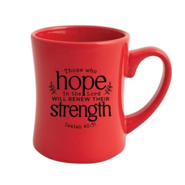 Imagem de Dexsa Caneca de café de designer de cerâmica | Those Who Hope In The Lord | Comporta 540 ml | Citação inspiradora | Seguro para lava-louças e micro-ondas | Café, chá, sopas, chocolate quente