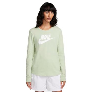 Imagem de Nike Camiseta feminina de manga comprida com logotipo Futura Sportswear Essentials, Honeydew/branco, G