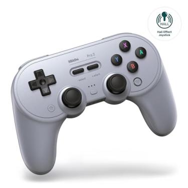 Imagem de 8Bitdo Pro 2 Bluetooth Controller for Switch, Hall Effect Joystick Update, Wireless Gaming Controller for Switch, PC, Android, and Steam Deck & Apple (Gray Edition)