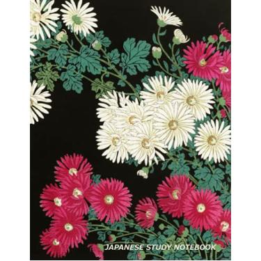 Imagem de Japanese Study Notebook: Genkouyoushi Grid and Lined Column Paper Kana and Kanji Writing Practice and Language Review Book Chrysanthemums Cover