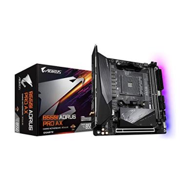 Imagem de GIGABYTE B550I AORUS PRO AX (AM4 AMD/B550/Mini-Itx/Dual M.2/SATA 6Gb/s/USB 3.2 Gen 1/WiFi 6/2.5 GbE LAN/PCIe4.0/Realtek ALC1220-Vb/DisplayPort 1.4/2xHDMI 2.0B/RGB Fusion 2.0/DDR4/placa-mãe para jogos)
