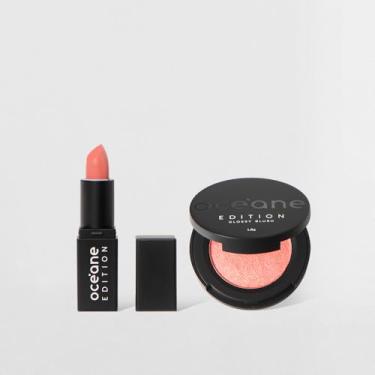 Imagem de Kit Mini Blush Cintilante + Mini Batom Rosa Semi-Matte Océane Edition (2 Produtos)