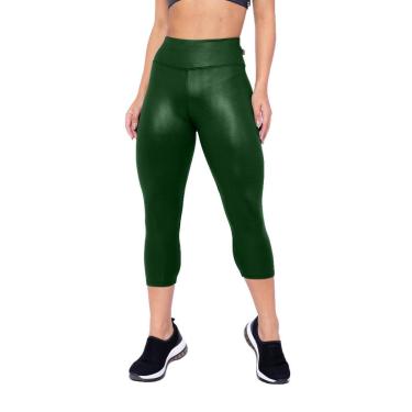 Imagem de Calça Corsário Básica Em Cirrê Brilho Molhado Cintura Bem Alta WOLFOX-Feminino