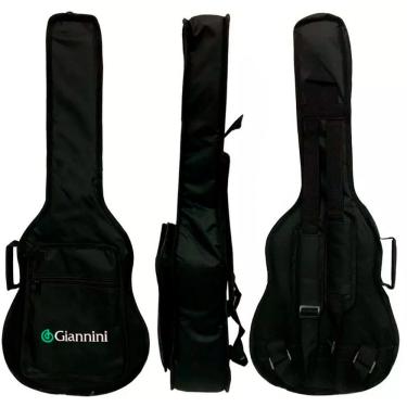 Imagem de Bag Capa Almofadada Para Violão Baby Giannini Preto Com Alças