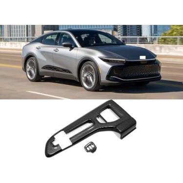 Imagem de GZPLMYKJYXGSPL Painel de manípulo de mudança de marchas de carro para Toyota Crown 2023 2024 2025 acessórios, acabamento interno de carbono, consoles centrais, estrutura de capa de botões de botas
