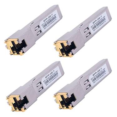 Imagem de 4 PCS 1000BASE-T Gigabit SFP para RJ45 Transceptor modular Ethernet de cobre para Cisco, Meraki, Ubiquiti, D/TP Link, Supermicro, Netgear, Broadcom, 1.25G SFP-T CAT5E/CAT6 até 100 m Mikrotik S-RJ01