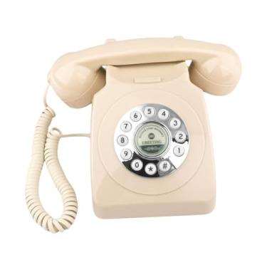 Imagem de menolana Livro de Visitas de Áudio Telefone Gravador de Mensagens de Voz Telefone de Mesa Telefone Fixo para Reunião Festa de Aposentadoria ação de Graças, Bege