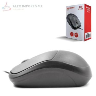 Imagem de Mouse Usb C3Plus Ms-35Bk 1000 Dpi Mauser para Computador Pc - Alex Imp